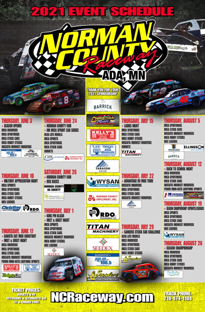 Schedule Norman County Raceway